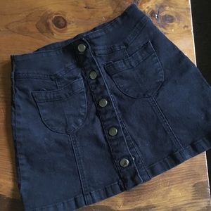 Black Denim Skirt
